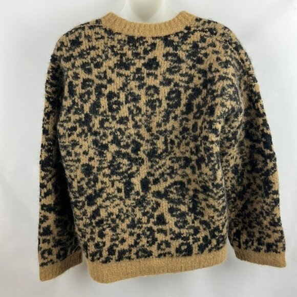 Madewell Crewneck Pullover Boxy Leopard Print Alpaca and Wool Sweater Size XS - Picture 8 of 12